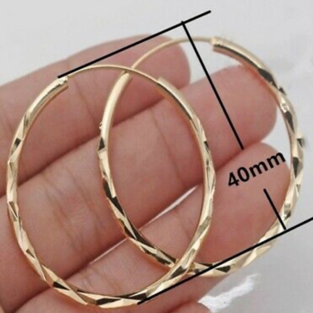 NEW 18k gold plated hoop earrings - Picture 2 of 4